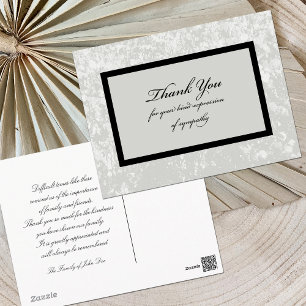 Classic Grey Sympathy Thank You Postcard