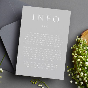 Classic Grey & White Elegant Modern Info Enclosure RSVP Card