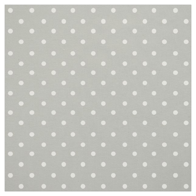 Classic Grey With White Polka Dots Fabric (Swatch)