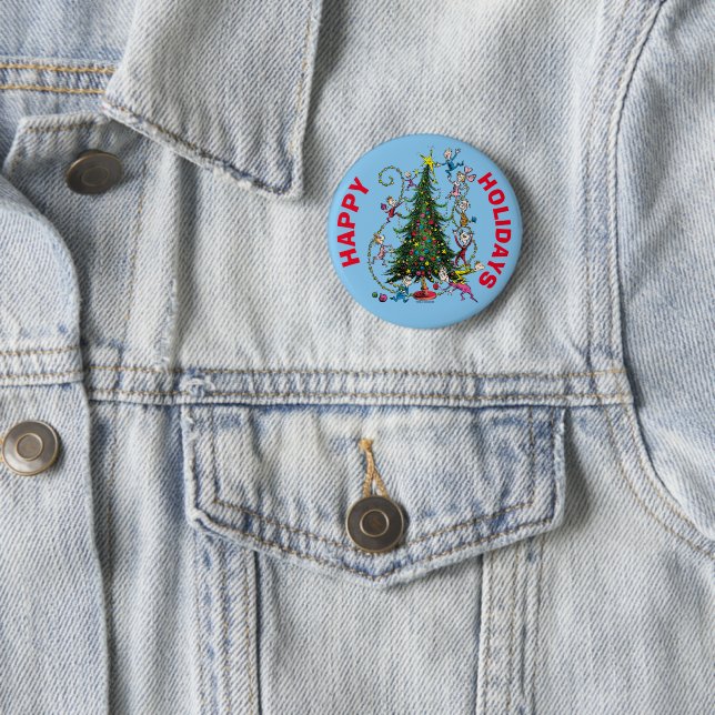 Classic Grinch | Christmas Tree 6 Cm Round Badge (In Situ)