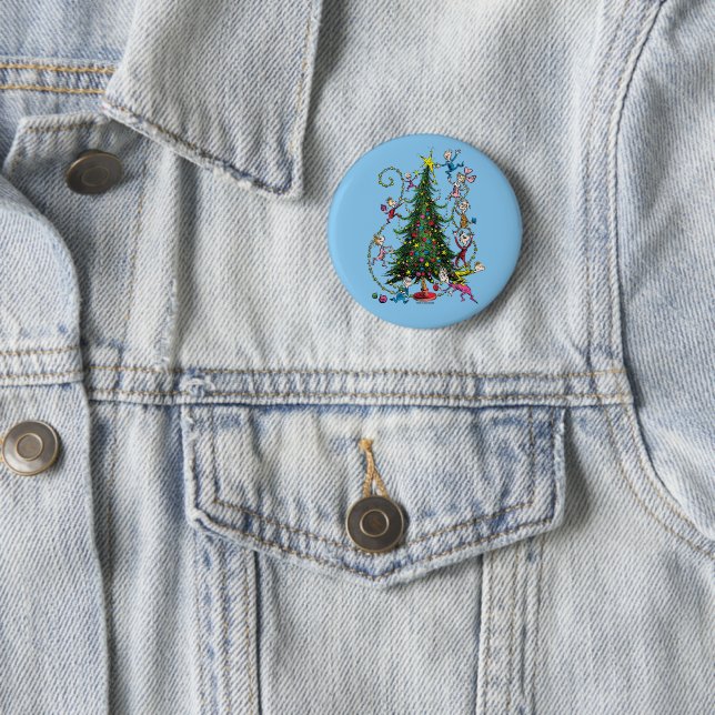 Classic Grinch | Christmas Tree 6 Cm Round Badge (In Situ)