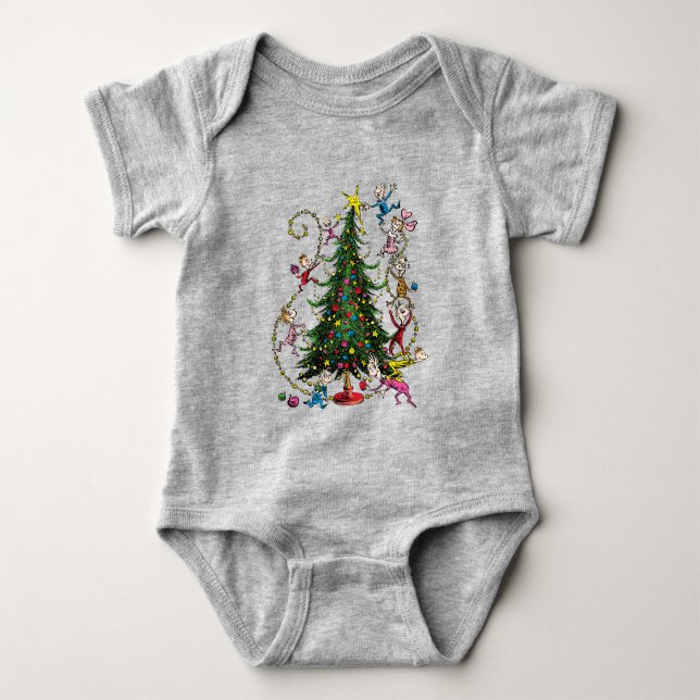 Classic Grinch | Christmas Tree Baby Bodysuit (Front)