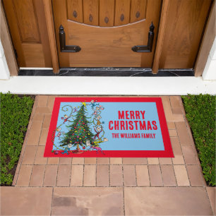 Classic Grinch Christmas Tree Doormat