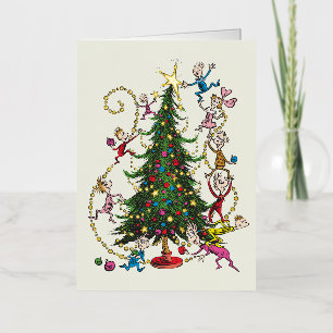 Classic Grinch Christmas Tree Foil Greeting Card