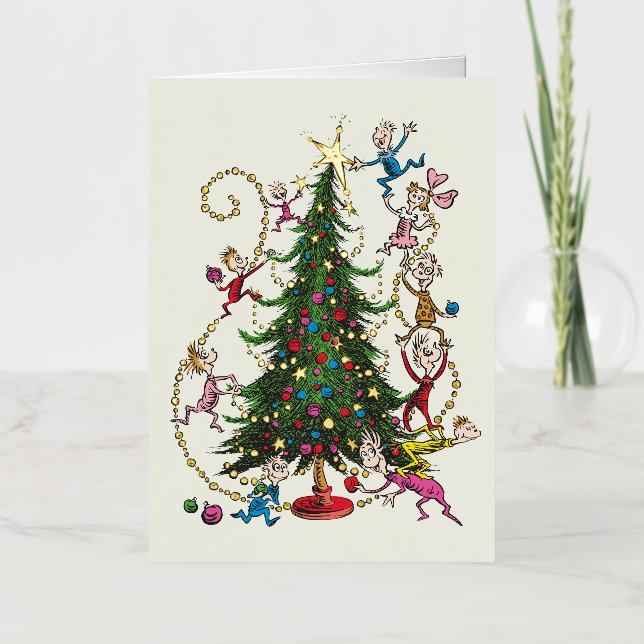 Classic Grinch | Christmas Tree Foil Greeting Card (Front)