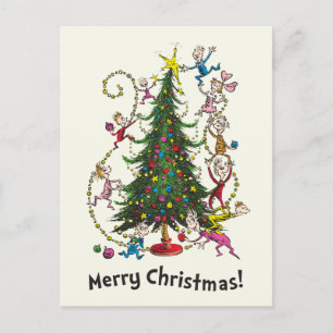 Classic Grinch   Christmas Tree Holiday Postcard