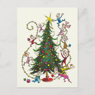 Classic Grinch   Christmas Tree Holiday Postcard