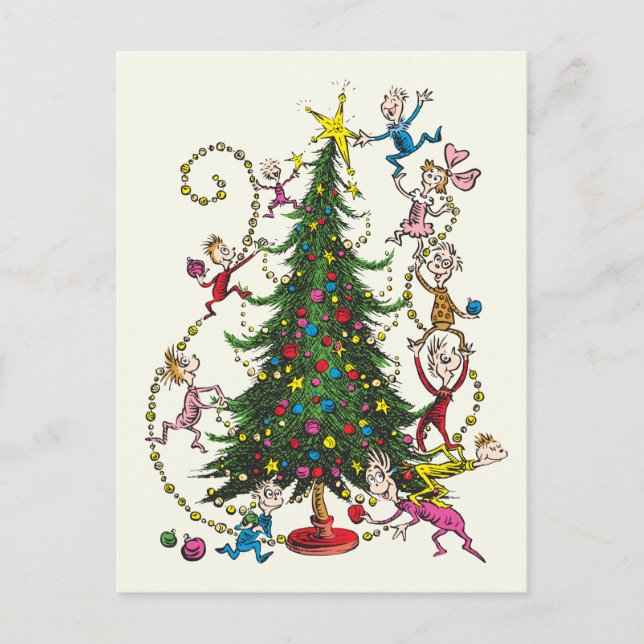 Classic Grinch | Christmas Tree Holiday Postcard (Front)