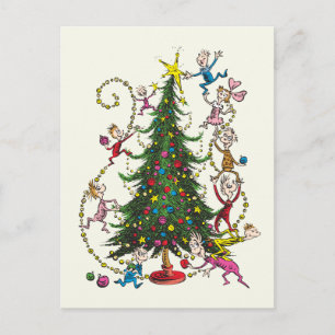 Classic Grinch   Christmas Tree Holiday Postcard