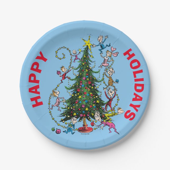 Classic Grinch | Christmas Tree Paper Plate (Front)