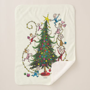 Classic Grinch   Christmas Tree Sherpa Blanket