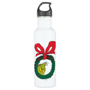 Classic Grinch   Christmas Wreath 710 Ml Water Bottle