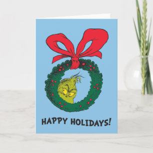 Classic Grinch Christmas Wreath Holiday Card