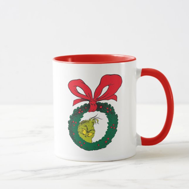 Classic Grinch | Christmas Wreath Mug (Right)