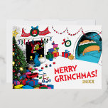 Classic Grinch | Grinch in Chimney Foil Holiday Card<br><div class="desc">The holidays will not be complete without Grinch!  HOW Grinch STOLE CHRISTMAS is a classic story of a town called Who-ville and how the Christmas spirit can melt even the coldest of hearts.</div>