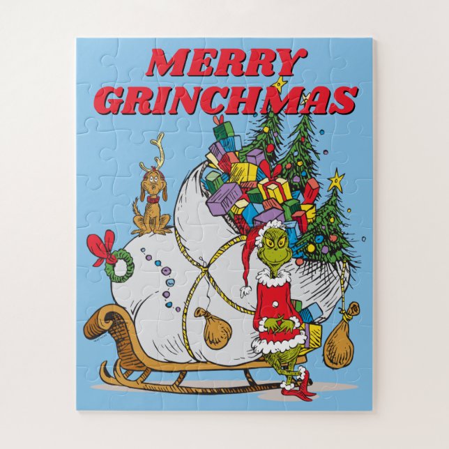 Classic Grinch | Grinch & Max with Sleigh Jigsaw Puzzle (Vertical)