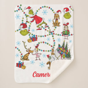 Classic Grinch   Grinch & Max with Sleigh Sherpa Blanket