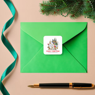 Classic Grinch Grinch & Max with Sleigh Square Sticker