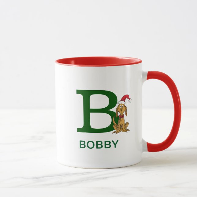 Classic Grinch Max | Name & Monogram B Mug (Right)