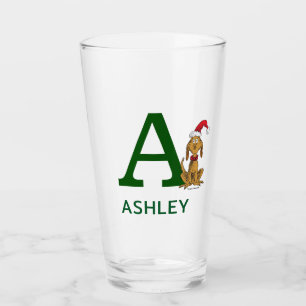 Classic Grinch Max   Name & Monogram Glass