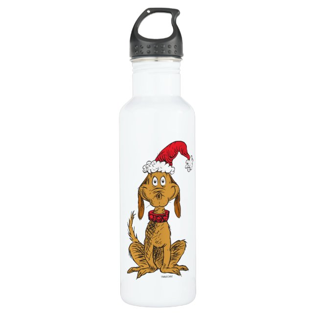 Classic Grinch | Max - Santa Hat 710 Ml Water Bottle (Front)