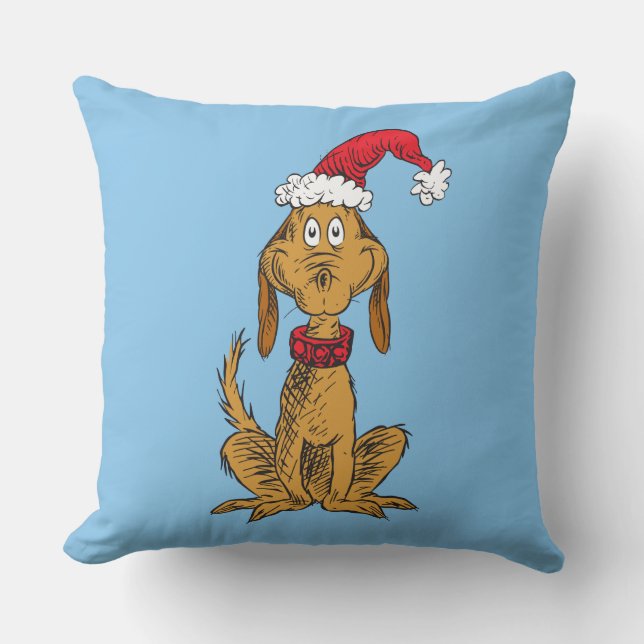 Classic Grinch | Max - Santa Hat Cushion (Front)