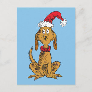 Classic Grinch   Max - Santa Hat Holiday Postcard