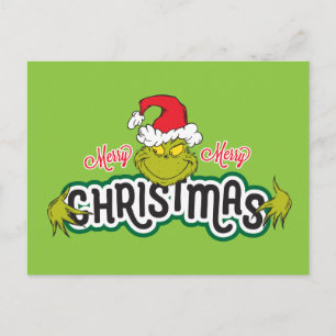 Classic Grinch   Merry Merry Christmas Holiday Postcard