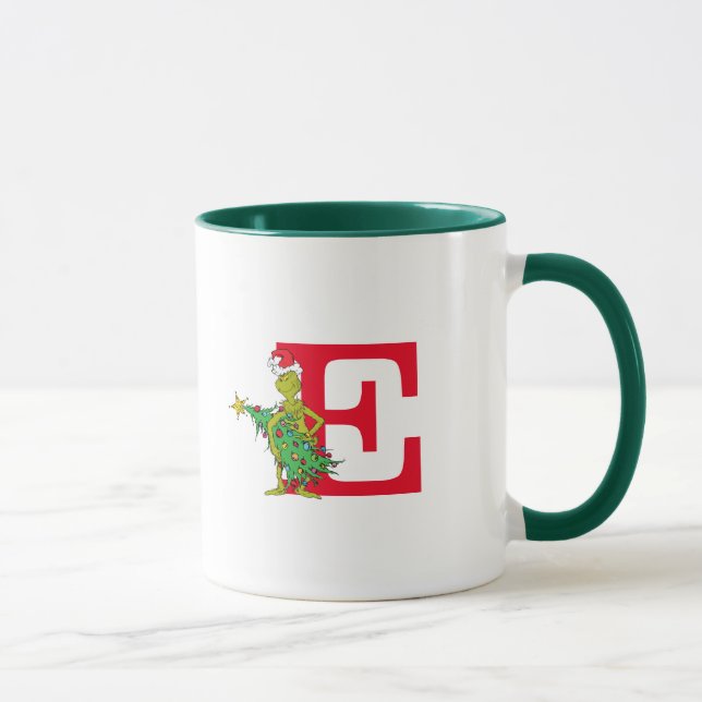 Classic Grinch | Naughty Monogram E Mug (Right)