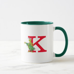 Classic Grinch   Naughty Monogram K Mug