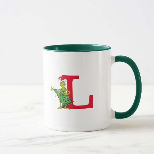 Classic Grinch | Naughty Monogram L Mug (Right)