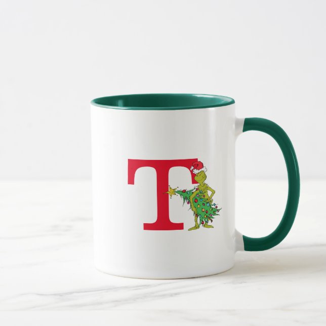 Classic Grinch | Naughty Monogram T Mug (Right)