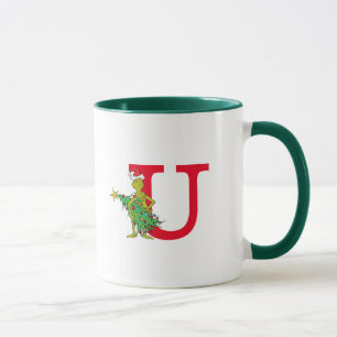 Classic Grinch Naughty Monogram U Mug