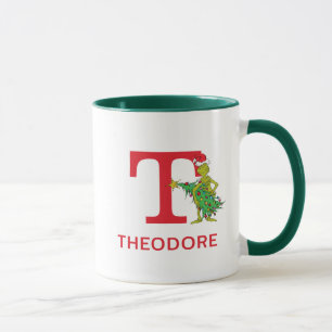 Classic Grinch   Naughty Name & Monogram T Mug
