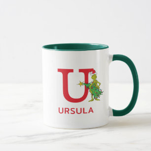 Classic Grinch   Naughty Name & Monogram U Mug