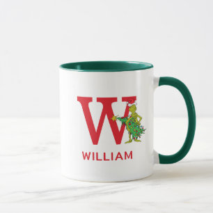 Classic Grinch Naughty Name & Monogram W Mug