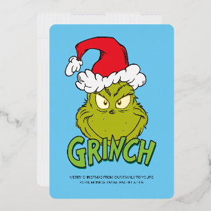 Classic Grinch   Naughty or Nice Foil Holiday Card