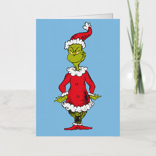 Classic Grinch   Santa Claus Foil Greeting Card