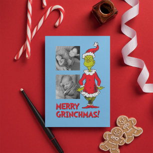 Classic Grinch   Santa Claus Holiday Card
