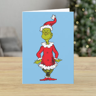 Classic Grinch   Santa Claus Holiday Card