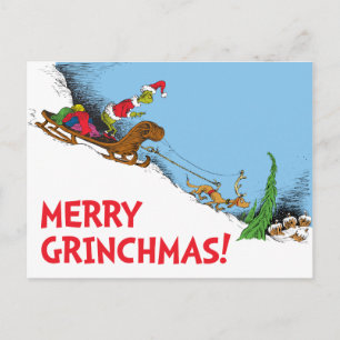 Classic Grinch The Grinch and Reindeer Max Holiday Postcard