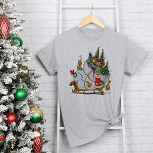 Classic Grinch   The Grinch & Max with Sleigh Tri-Blend Shirt