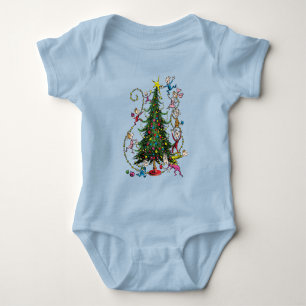 Classic Grinch Whoville Christmas Tree Baby Bodysuit
