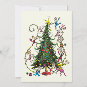 Classic Grinch Whoville Christmas Tree Holiday Card