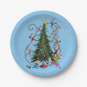 Classic Grinch Whoville Christmas Tree Paper Plate