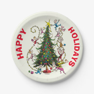 Classic Grinch Whoville Christmas Tree Paper Plate