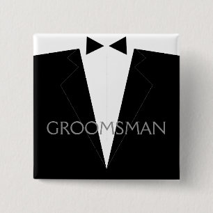 Classic Groomsman Flair 15 Cm Square Badge