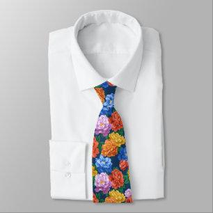 Classic Groomsmen Peonies Floral Tie