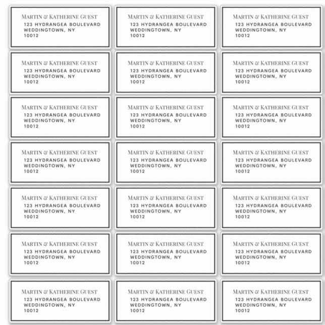 Classic Guest Mailing Labels Template 21 Per Sheet (Front)