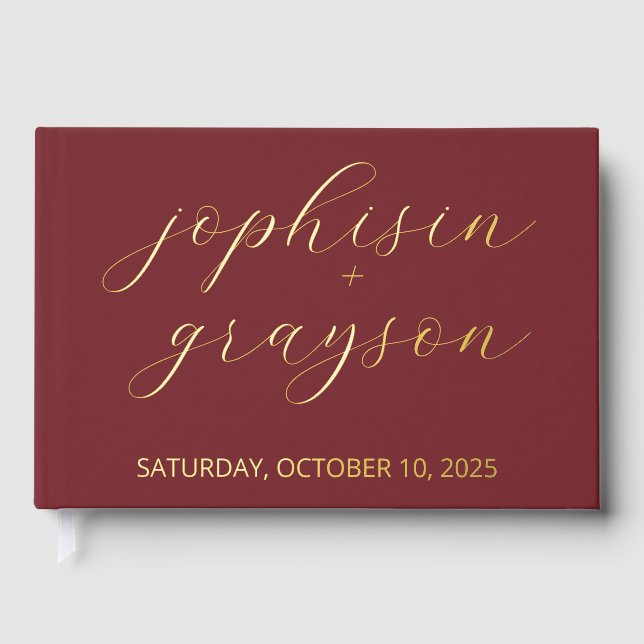 Classic Guestbook, Modern Wedding Guest Book (Front)